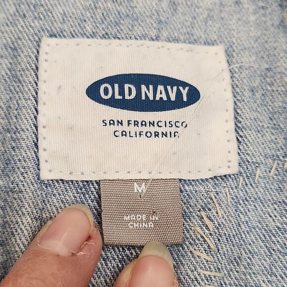 Upcycled Patchwork Handcrafted Embroidered Old Navy Denim Jacket - Picture 5 of 10